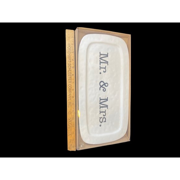 Mud Pie Wedding Hostess Large Serving Tray NIB 15x8" - Picture 3 of 5